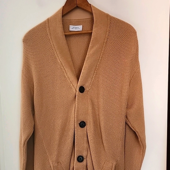 Saturdays New York City Medium Caramel Cardigan Perfect Condition - Picture 1 of 7